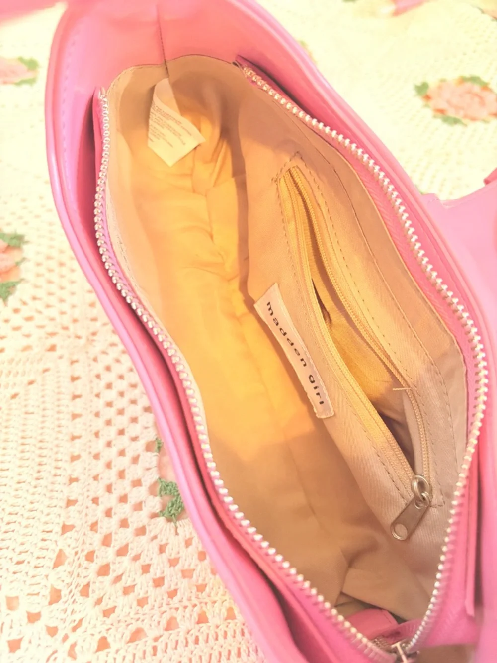 Madden Girl Coral Pink Shoulder Bag with Bow Detail - Picture 4 of 4
